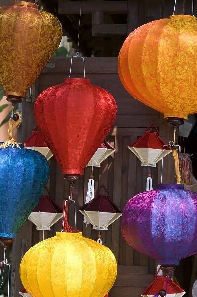 Colorful silk lanterns being sold in Hoi An, Vietnam