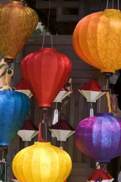 Framed Print : Colorful silk lanterns being sold in Hoi An, Vietnam Framed Print : Colorful silk lanterns being sold in Hoi An, Vietnam