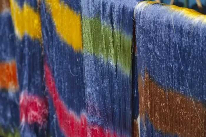 Framed Print : Colorful silk threads, Mandalay, Myanmar