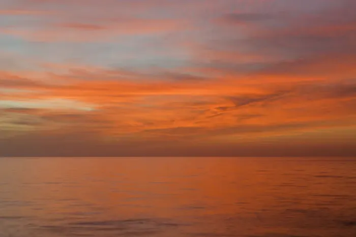 Framed Print : Colorful sky and water