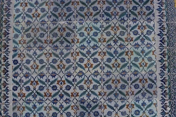 Colorful Tile work in the Topkapi Palace, Istanbul Turkey