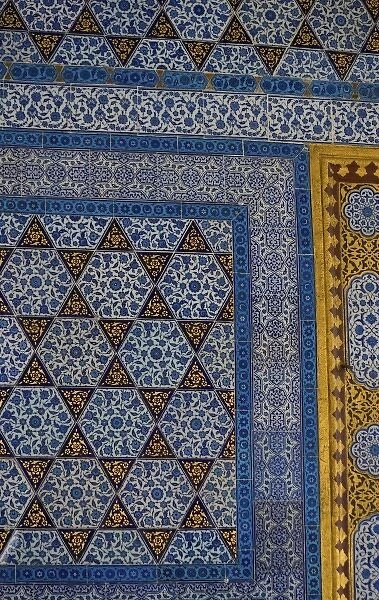 Colorful Tile work in the Topkapi Palace, Istanbul Turkey