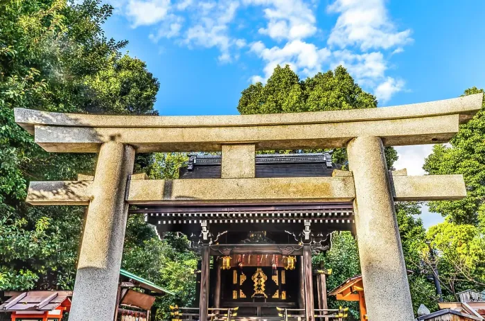 Framed Print : Colorful Tori, Yasaka Shrine, Kyoto, Japan. Shine established 656 AD Framed Print : Colorful Tori, Yasaka Shrine, Kyoto, Japan. Shine established 656 AD