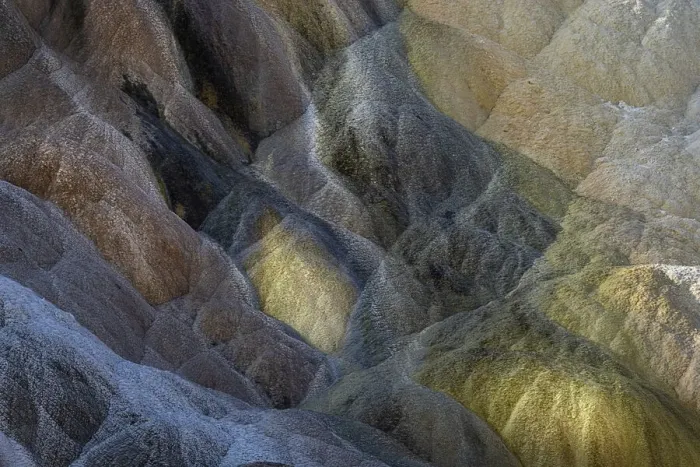 Framed Print : Colorful travertine slope with yellow and brown cyanobacteria, Mammoth Hot Springs, Yellowstone National Park, Wyoming Framed Print : Colorful travertine slope with yellow and brown cyanobacteria, Mammoth Hot Springs, Yellowstone National Park, Wyoming