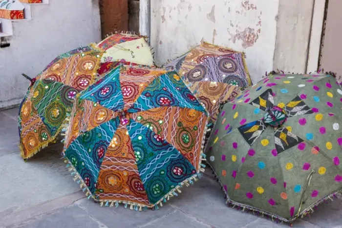 Framed Print : Colorful umbrellas for sale. Pink City. Jaipur. Rajasthan. India Framed Print : Colorful umbrellas for sale. Pink City. Jaipur. Rajasthan. India