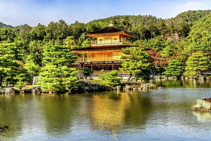 Framed Print : Colorful water reflection, Kinkaku-Ji (Rokuon-Ji) golden pavilion, Kyoto, Japan. Dates to 1397. (Editorial Use Only) Framed Print : Colorful water reflection, Kinkaku-Ji (Rokuon-Ji) golden pavilion, Kyoto, Japan. Dates to 1397. (Editorial Use Only)