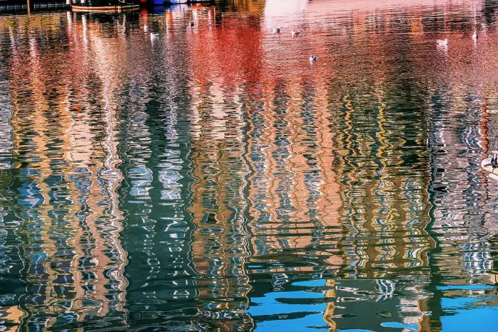 Framed Print : Colorful Waterfront reflection, Honfleur, France. Honfleur is famous for its reflections, which inspired Monet Framed Print : Colorful Waterfront reflection, Honfleur, France. Honfleur is famous for its reflections, which inspired Monet
