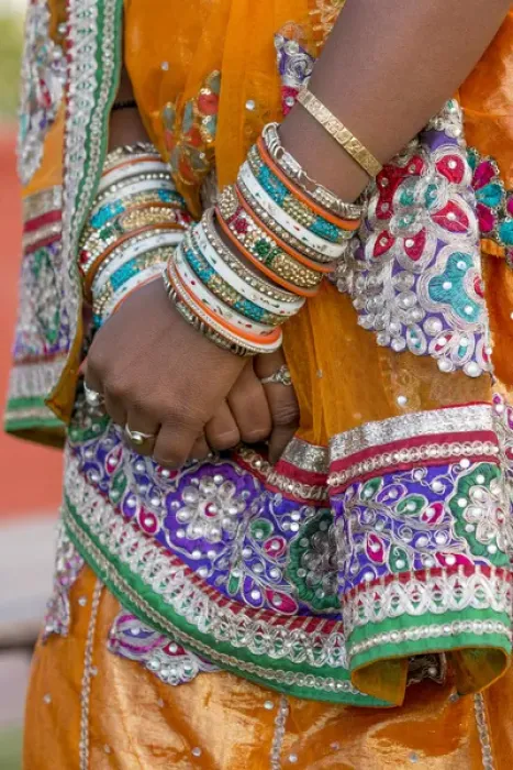 Framed Print : Colorful wedding costumes and sari. Model release. Pink City. Jaipur. Rajasthan. India