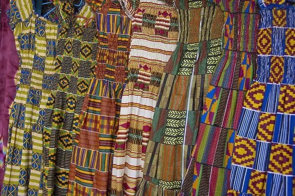 Colorful West African dresses, Accra Textile and Handicraft Market, Accra, Ghana