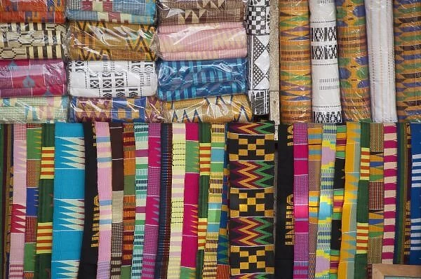 Colorful West African fabric, Accra Textile and Handicraft Market, Accra, Ghana