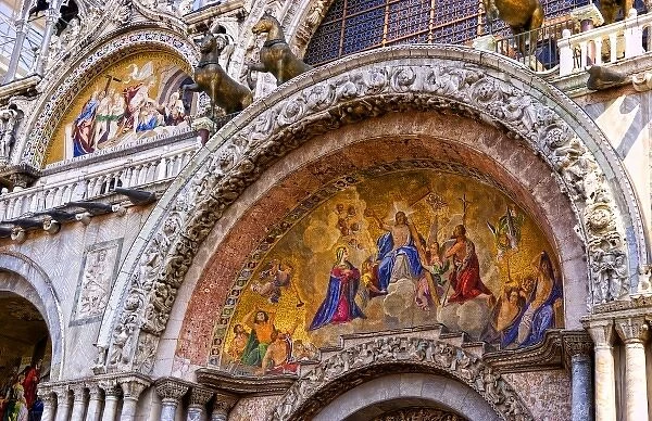 Colors of famous St Marks Church in the beautiful city of Venice Italy Venezia Italian
