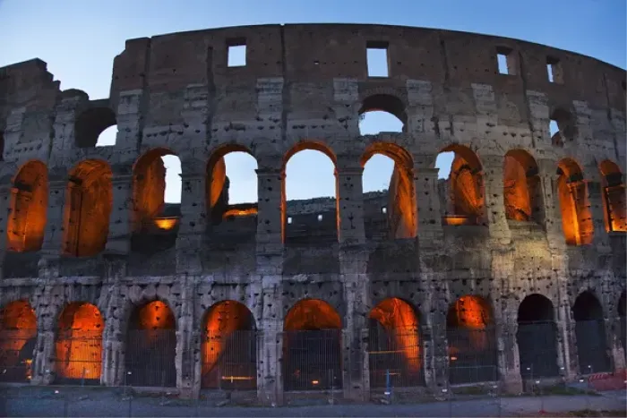 Framed Print : Colosseum Colosseum Evening Details Rome Italy Built by Vespacian Resubmit--In