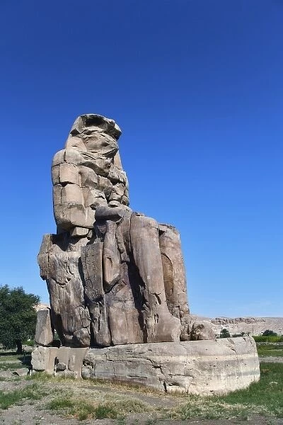 Colossi of Memnon, two statues of Pharaoh Amenhotep III on the West Bank, near modern day Luxor