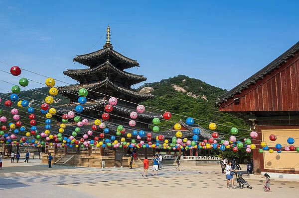Colourful lanterns in the Beopjusa Temple Complex, South Korea