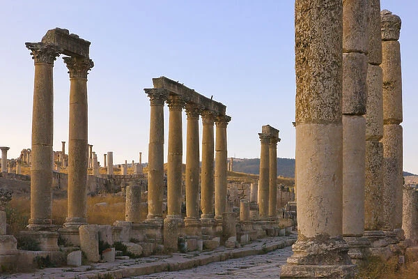 Column street in ancient Jerash ruins, Amman, Jordan