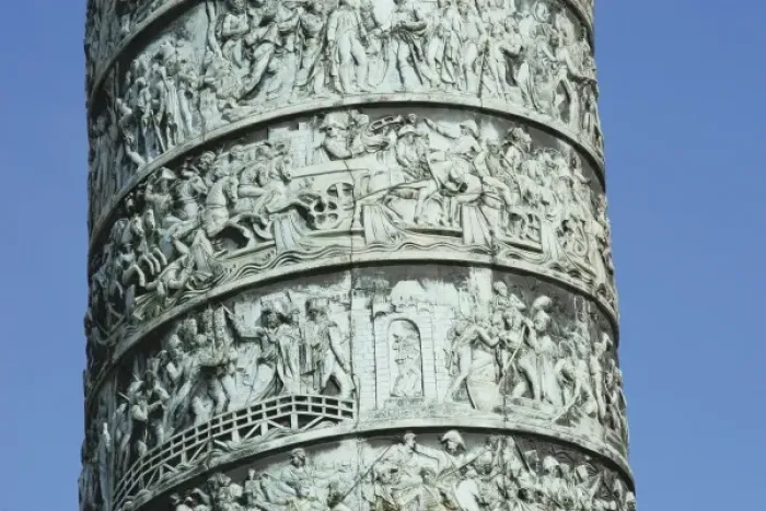 Framed Print : Column Vendome erected by Napoleon Bonaparte to commemorate the Battle of Austerlitz