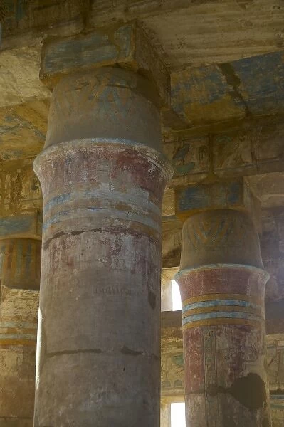 Columns with the visual art work Temple of Karnak, Egypt