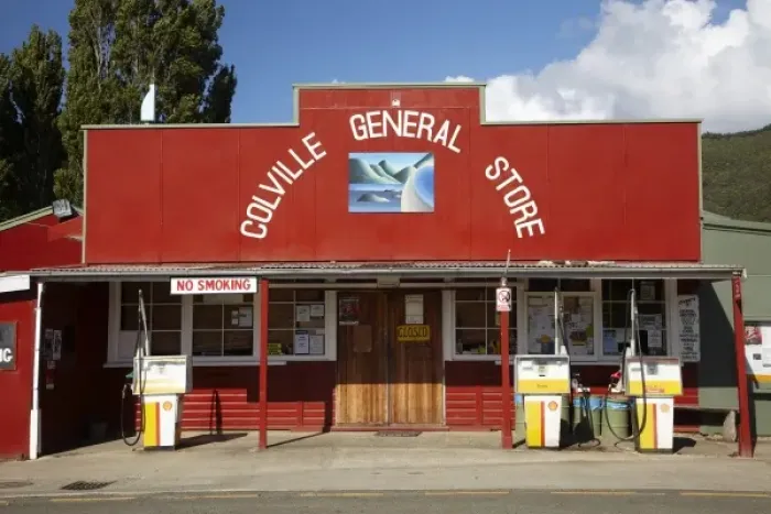 Framed Print : Colville General Store and Petrol Station, Colville, Coromandel Peninsula, North Island