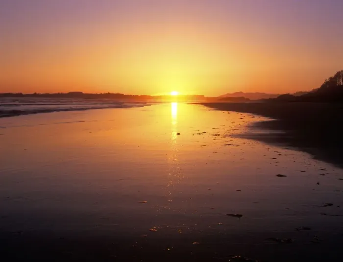 Framed Print : Combers Beach Sunset, Pacific Rim NP, BC, Canada