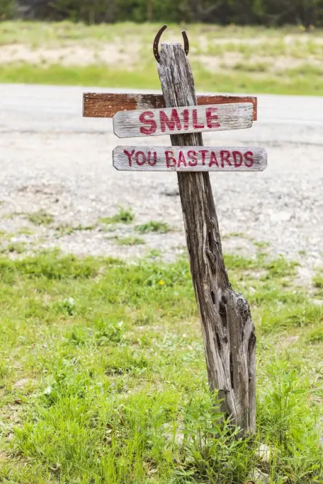 Framed Print : Comfort, Texas, USA. Humorous sign in the Texas Hill Country. (Editorial Use Only) Framed Print : Comfort, Texas, USA. Humorous sign in the Texas Hill Country. (Editorial Use Only)