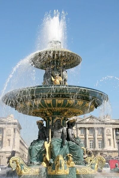 Concorde Square (The Place de le Concorde). Fountain. Paris, France