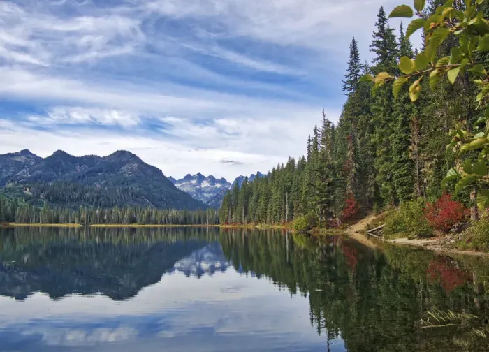 Framed Print : Cooper Lake in the Central Washington Cascade Mountains