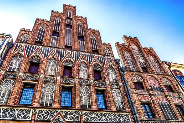 Framed Print : Copernicus House facade, Torun, Poland. Birthplace in 1453 of Nicolaus Copernicus, Scientist who discovered Solar System