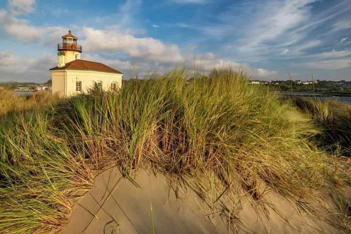 Framed Print : Coquille River Lighthouse in Bandon, Oregon, USA