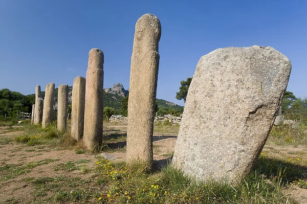 Corsica. France. Europe. Stone alignment of I Stantari (Alignement d l Stantari)