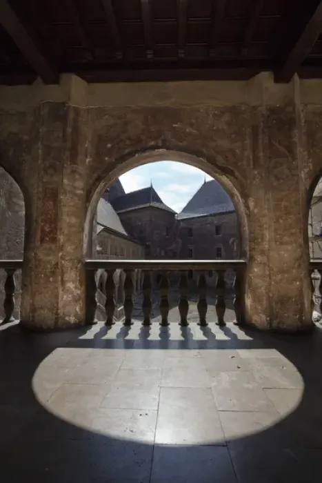 Framed Print : Corvins Castle (Corvinesti or Hunedorestilor) view into the courtyard Europe Framed Print : Corvins Castle (Corvinesti or Hunedorestilor) view into the courtyard Europe