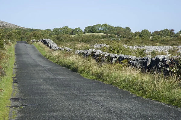 Country Highway, Ireland, Stone fence, road