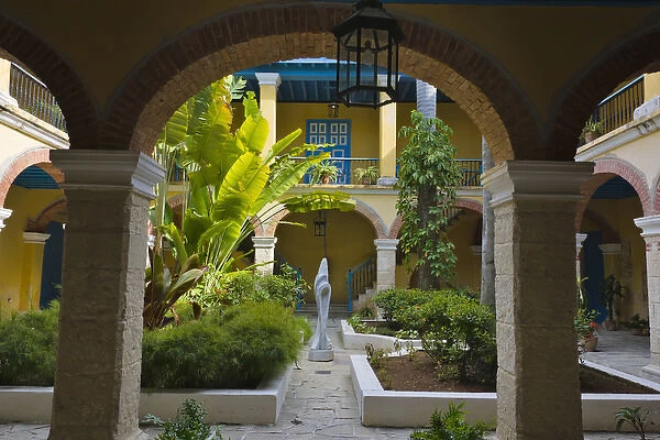 Courtyard in building in the historic center, Havana, UNESCO World Heritage site, Cuba