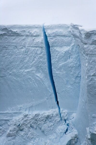 Crack on iceberg wall, Paradaise Bay, Antarctica