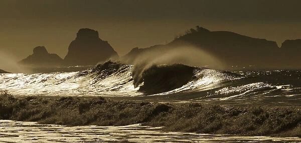 Crashing waves in the Pacific Ocean off northern California