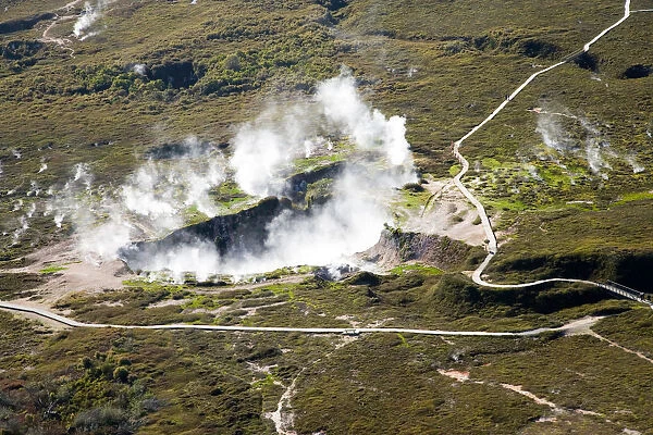 Craters of the Moon Thermal Area, near Taupo, North Island, New Zealand - aerial