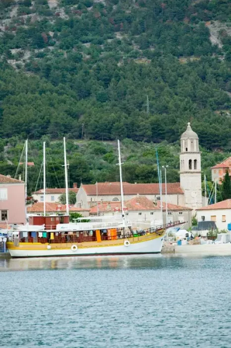 Framed Print : Cres harbour, cres, croatia, eastern europe. balkan, europe