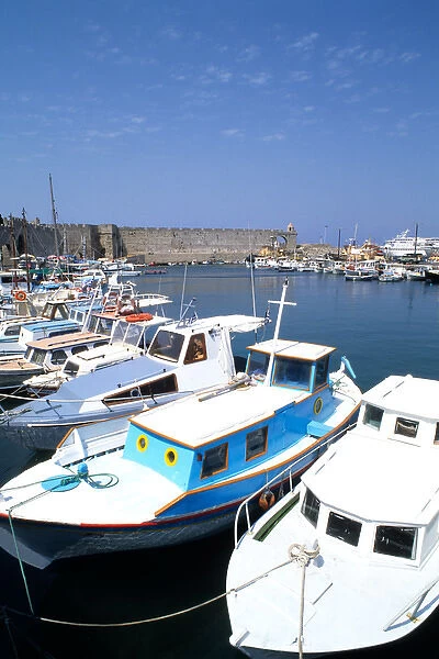 Crete Port Fishing boats in Heraklion Greece