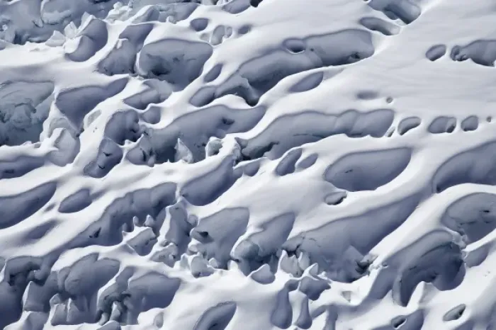 Framed Print : Crevasses, Franz Josef Glacier, West Coast, South Island, New Zealand - aerial Framed Print : Crevasses, Franz Josef Glacier, West Coast, South Island, New Zealand - aerial
