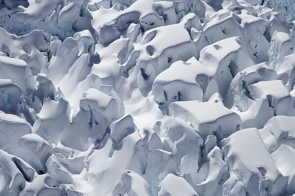 Crevasses, Franz Josef Glacier, West Coast, South Island, New Zealand - aerial