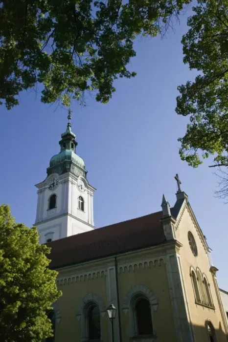 Framed Print : CROATIA, Banija-Kordun Region, KARLOVAC. Church of the Holy Trinity in the Zviezda