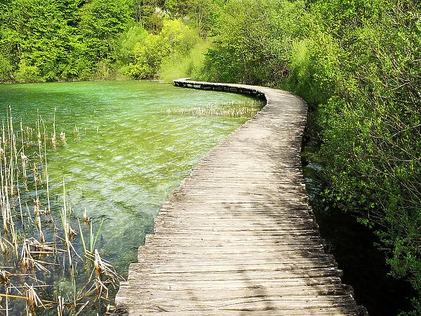 Croatia, Boardwalk in Plitvice Lakes National Park