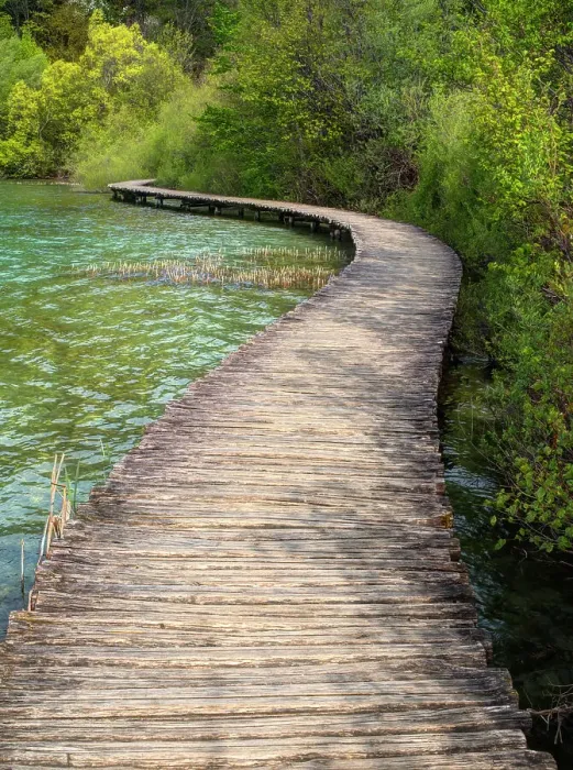 Framed Print : Croatia, Boardwalk in Plitvice Lakes National Park Framed Print : Croatia, Boardwalk in Plitvice Lakes National Park