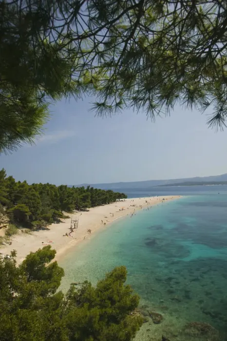 Framed Print : CROATIA, Central Dalmatia, BRAC ISLAND, BOL. Zlatni Rat Beach