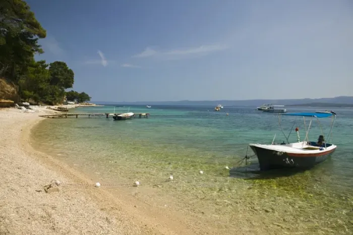 Framed Print : CROATIA, Central Dalmatia, BRAC ISLAND, BOL. Zlatni Rat Beach