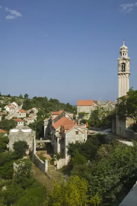 Framed Print : CROATIA, Central Dalmatia, BRAC ISLAND, LOZISCA. Mountain Town View Framed Print : CROATIA, Central Dalmatia, BRAC ISLAND, LOZISCA. Mountain Town View