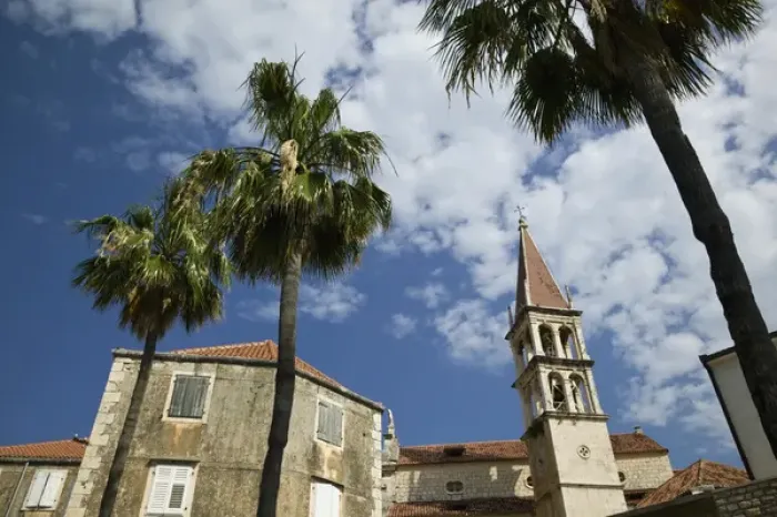 Framed Print : CROATIA, Central Dalmatia, BRAC ISLAND, MILNA. Town Church