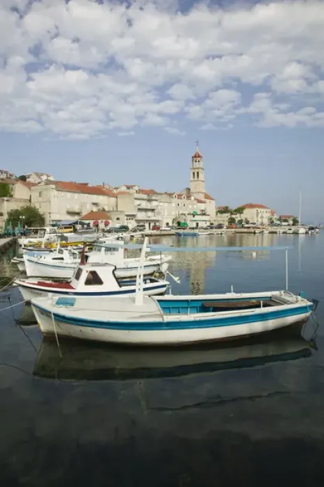 Framed Print : CROATIA, Central Dalmatia, BRAC ISLAND, SUTIVAN. Town and Harbor View / Morning Framed Print : CROATIA, Central Dalmatia, BRAC ISLAND, SUTIVAN. Town and Harbor View / Morning