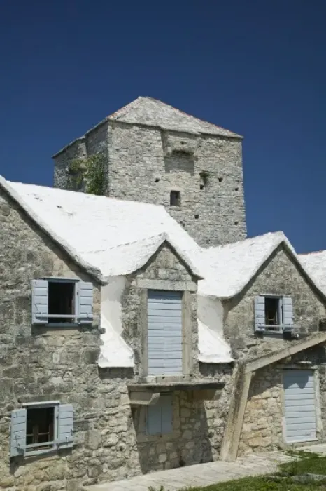 Framed Print : Croatia, Central Dalmatia, BRAC ISLAND, SKRIP. Oldest settlement on BRAC, Stone House