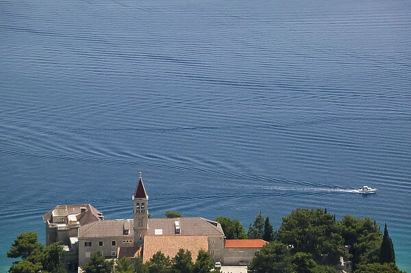CROATIA, Central Dalmatia, BRAC ISLAND, BOL. Dominican Monastery from the mountain road