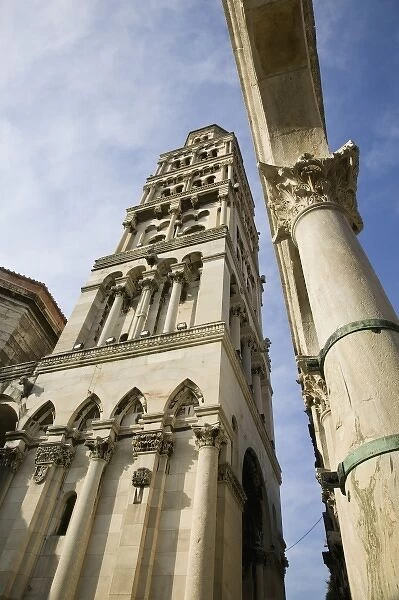 Croatia, Central Dalmatia, SPLIT. Old town SPLIT- Morning View of the Cathedral of St